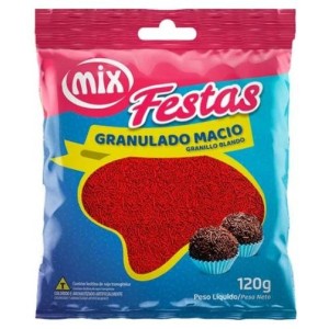 CONFEITO GRANULADO MACIO VERMELHO 120G MIX