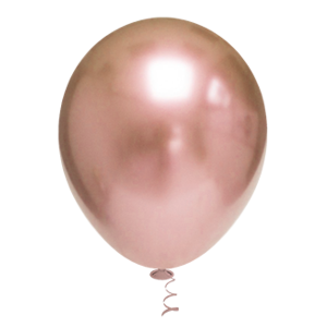 BALAO 05 LATEX PLATINO REDONDO ROSE GOLD C/25 - KIN FESTAS