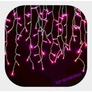 CASCATA 240 LED 10M MACHO E FEMEA 110V ROSA CONTROLADOR  REF: PZ8