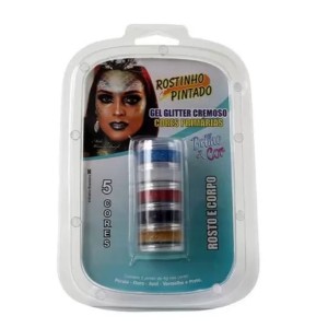 CAIXA TORRE GEL GLITER PRIMARIO C/5 CORES REF.4011