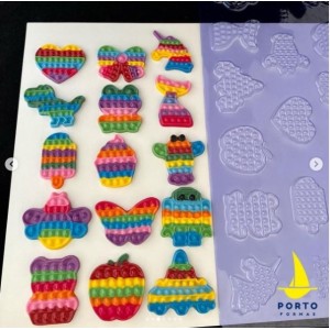 FOLHA DE MODELAGEM POP IT FIDGET APLIQUES REF.883