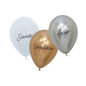 BALÃO LATEX DESEJOS R-12 28CM 1 UNIDADE CORES SORTIDAS