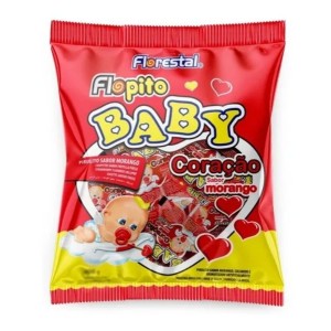 PIRULITO BABY CORACAO MORANGO 200G REF:08814 FLORESTAL