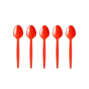 COLHER DESCARTÁVEL SOBREMESA VERMELHA C/50 - PLASTILANIA - KIN FESTAS
