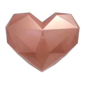 CAIXA CORAÇÃO LAPIDADO ROSE GOLD - KIN FESTAS