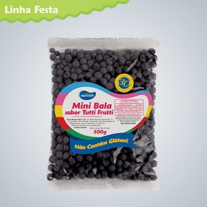 MINI BALA TUTI FRTTI PRETA 500G HORIZON