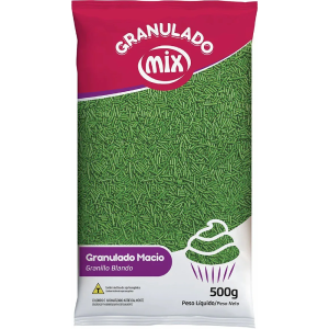 CONFEITO GRANULADO MACIO VERDE 500G MIX